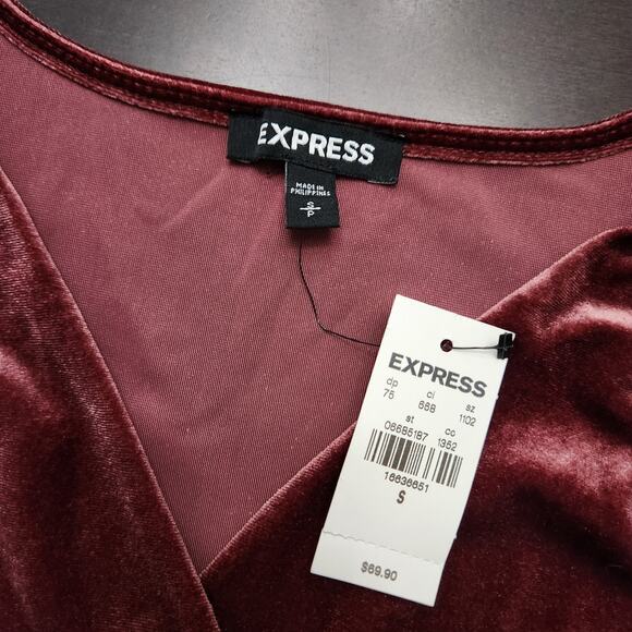 NWT Express Velvet Bodysuit Size Small - Picture 2 of 4